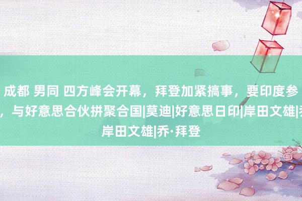 成都 男同 四方峰会开幕，拜登加紧搞事，要印度参加南海，与好意思合伙拼聚合国|莫迪|好意思日印|岸田文雄|乔·拜登