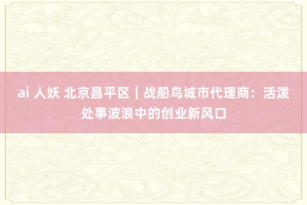 ai 人妖 北京昌平区｜战船鸟城市代理商：活泼处事波浪中的创业新风口
