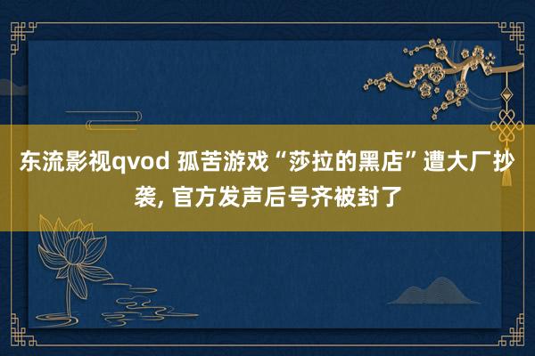 东流影视qvod 孤苦游戏“莎拉的黑店”遭大厂抄袭, 官方发声后号齐被封了