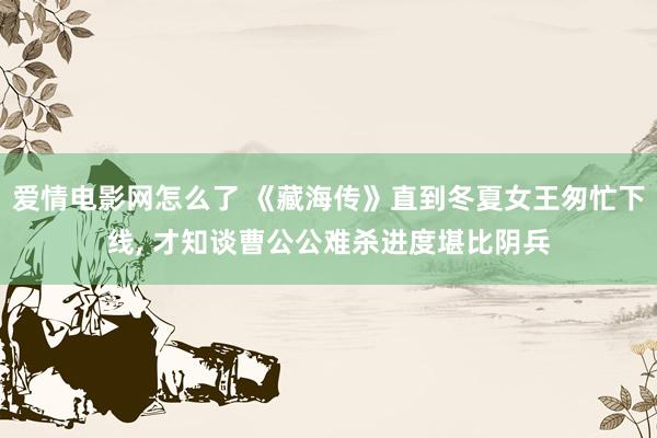 爱情电影网怎么了 《藏海传》直到冬夏女王匆忙下线, 才知谈曹公公难杀进度堪比阴兵