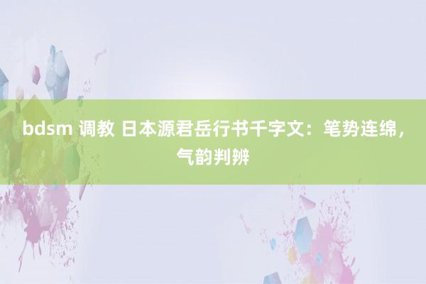 bdsm 调教 日本源君岳行书千字文：笔势连绵，气韵判辨