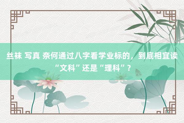 丝袜 写真 奈何通过八字看学业标的，到底相宜读“文科”还是“理科”？